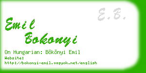 emil bokonyi business card